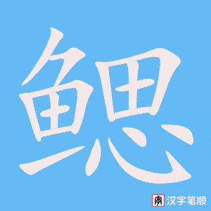 《鳃》的笔顺动画写字动画演示