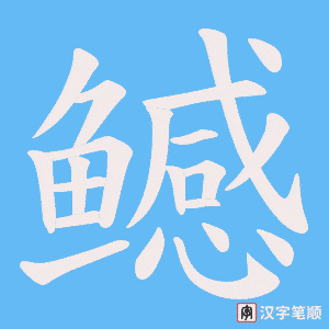 《鳡》的笔顺动画写字动画演示