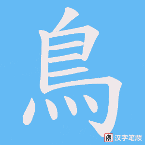 《鳥》的笔顺动画写字动画演示