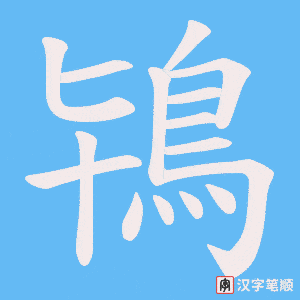 《鴇》的笔顺动画写字动画演示
