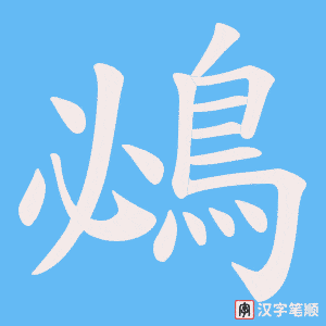 《鴓》的笔顺动画写字动画演示