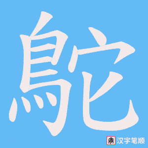 《鴕》的笔顺动画写字动画演示