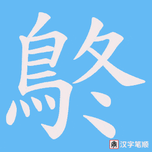 《鴤》的笔顺动画写字动画演示