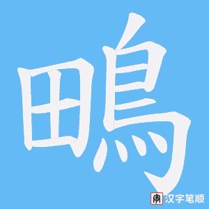 《鴫》的笔顺动画写字动画演示