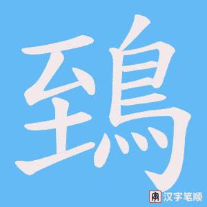 《鵄》的笔顺动画写字动画演示