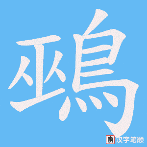 《鵐》的笔顺动画写字动画演示