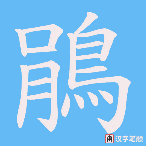 《鵑》的笔顺动画写字动画演示
