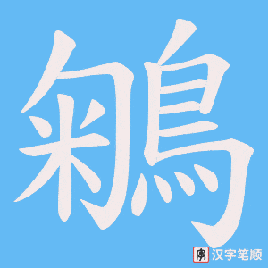 《鵴》的笔顺动画写字动画演示