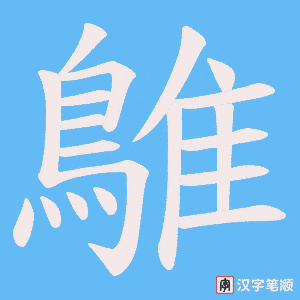《鵻》的笔顺动画写字动画演示