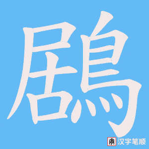 《鶋》的笔顺动画写字动画演示