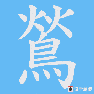 《鶑》的笔顺动画写字动画演示
