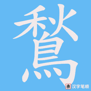 《鶖》的笔顺动画写字动画演示