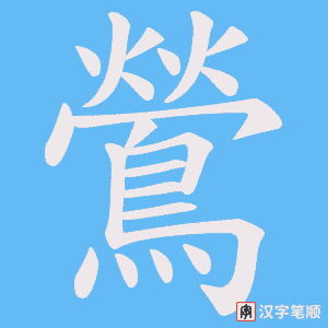 《鶯》的笔顺动画写字动画演示