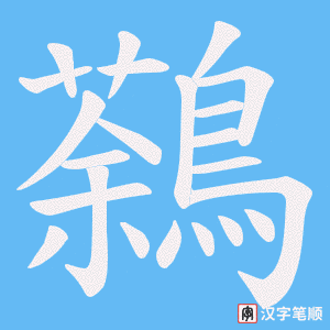 《鷋》的笔顺动画写字动画演示