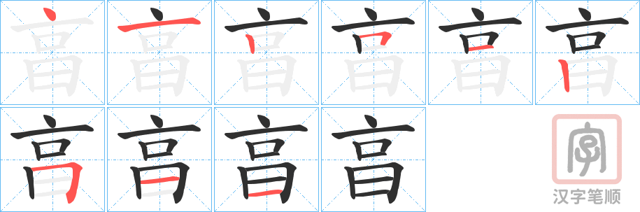 《亯》的笔顺分步演示（一笔一画写字）