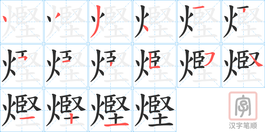 《熞》的笔顺分步演示（一笔一画写字）