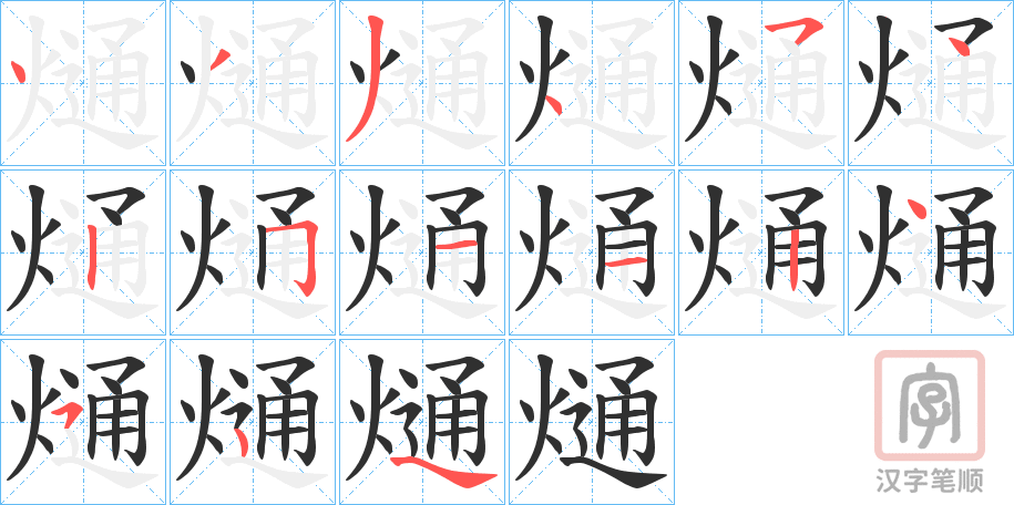 《熥》的笔顺分步演示（一笔一画写字）