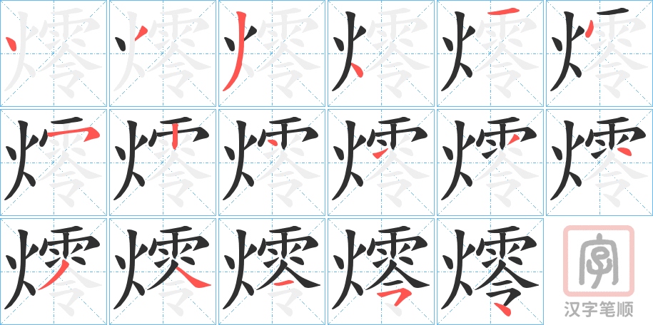 《燯》的笔顺分步演示（一笔一画写字）