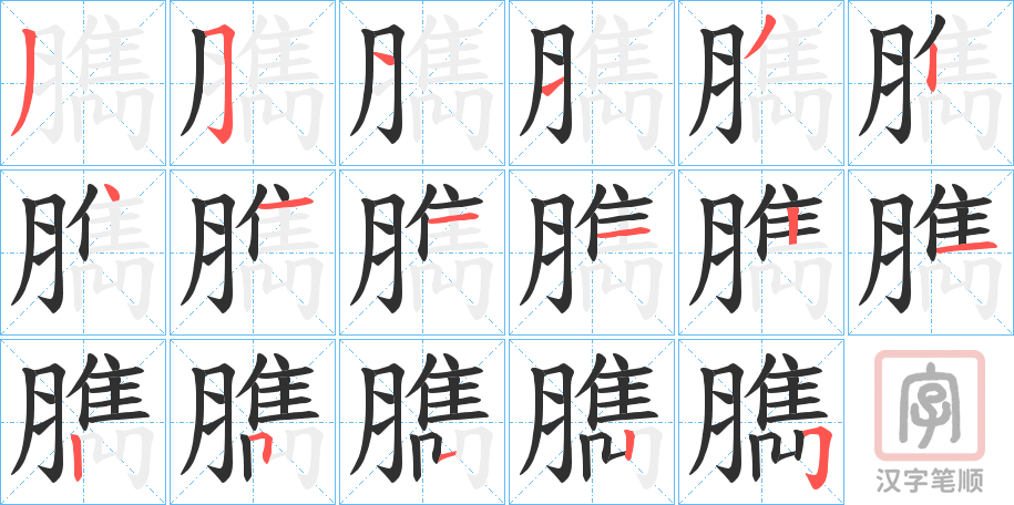 《臇》的笔顺分步演示（一笔一画写字）