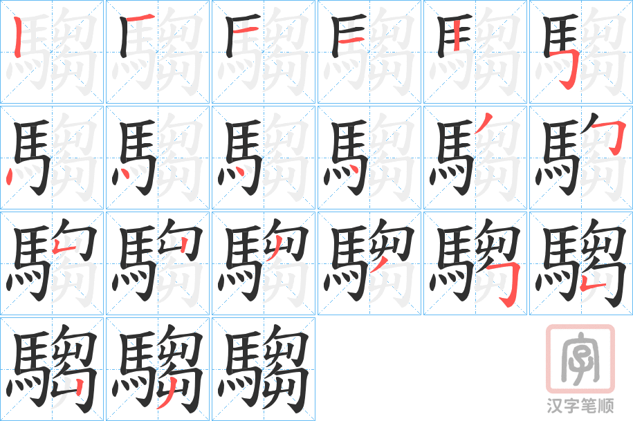 《騶》的笔顺分步演示（一笔一画写字）