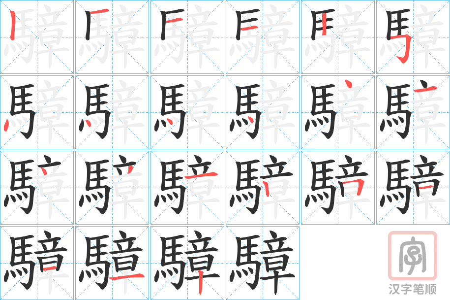 《騿》的笔顺分步演示（一笔一画写字）